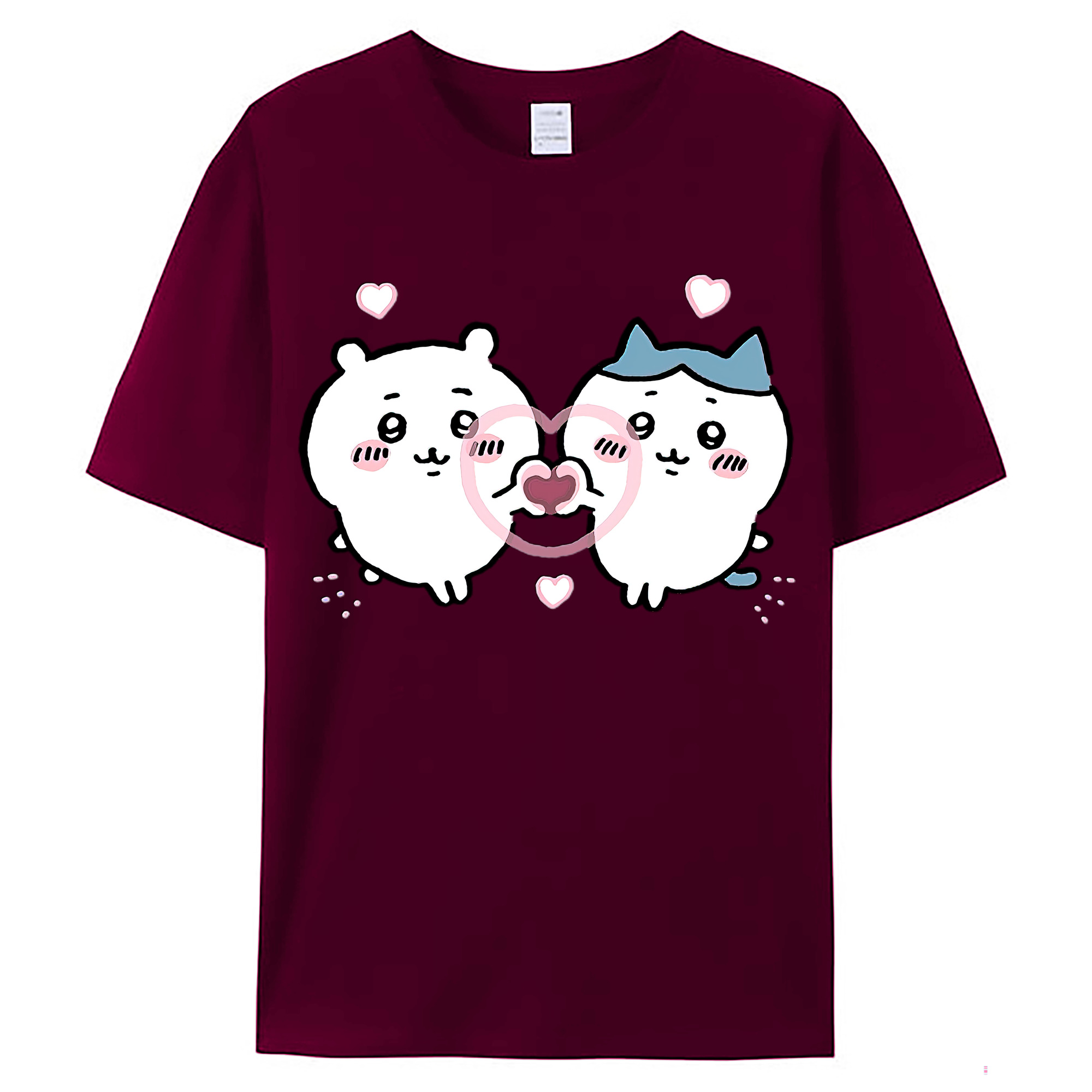 （画像用） ちいかわ ちいかわ Chii-kawa chiikawa レディースカジュアルプリントTシャツ（綿100％）